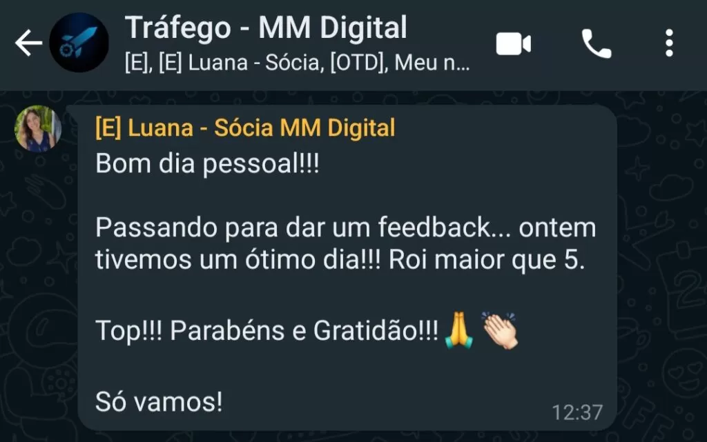 ROI maior que 5 no dia — nicho de saúde